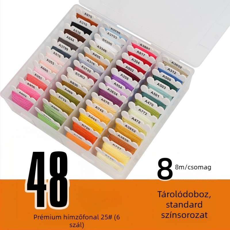 Kézi hímzőszál DIY keresztszemeshez – modern stílus, 4 m és 8 m hosszúságban