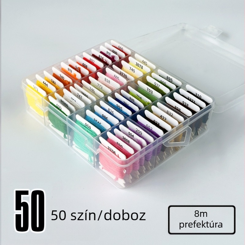 Kézi hímzőszál DIY keresztszemeshez – modern stílus, 4 m és 8 m hosszúságban