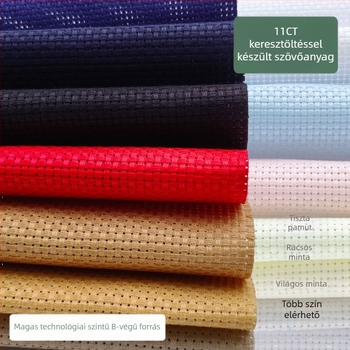 11CT pamut hímzőanyag jacquard mintával (100% pamut; környezetbarát festés; GB szabvány)