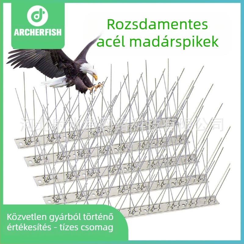 Archerfish rozsdamentes acél madár- és macskatüskék, modell arcbs02, madárriasztó, korrózióálló