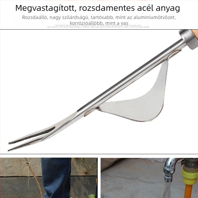 Rozsdamentes acélból készült kerti gyomirtó és átültető eszköz, kompakt lapát virágokhoz és zöldségekhez