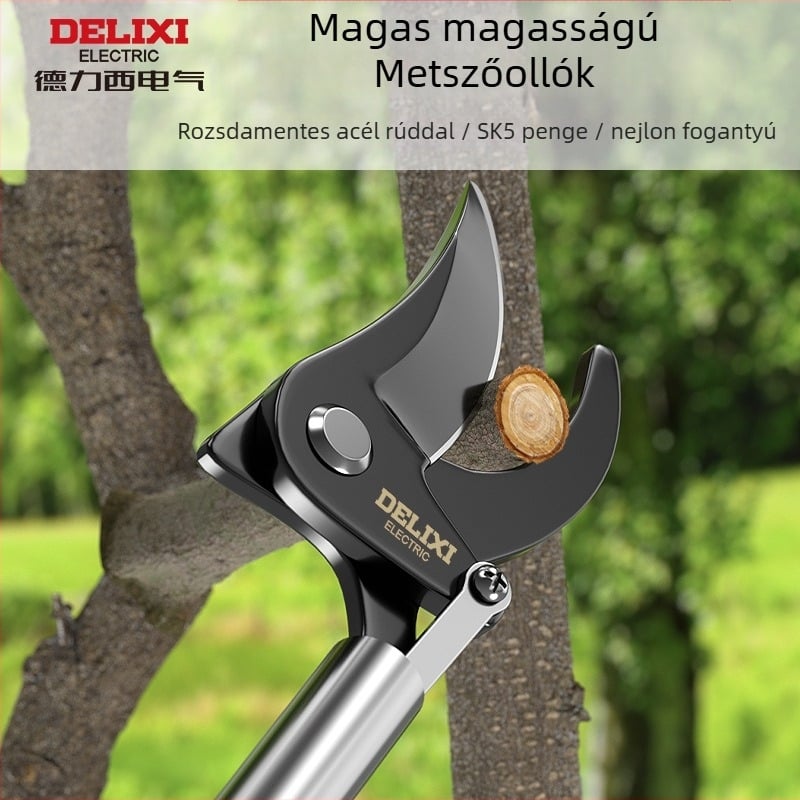 Delixi Electric Teleszkópos rozsdamentes acél ágvágó rugóval, magas elérhetőségű metszéshez gyümölcsfákhoz