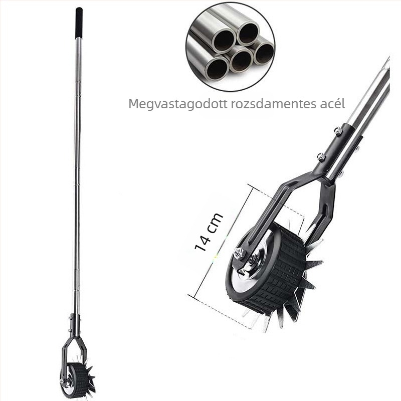 Kerthez való kerékforgó fűnyíró és élező eszköz – levehető kézi szegélyező, gyomirtás (Márka Isunpro; Alkalmazás: Kert; Kerékforgó; Levehető kézi szegélyező; Gyomirtás)