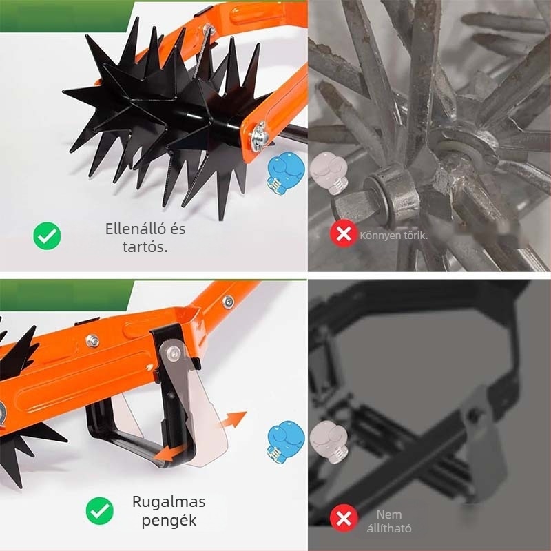 Isunpro állítható forgó talajművelő eszköz – 2-in-1 gyomirtás és lazítás, kertre és udvarra