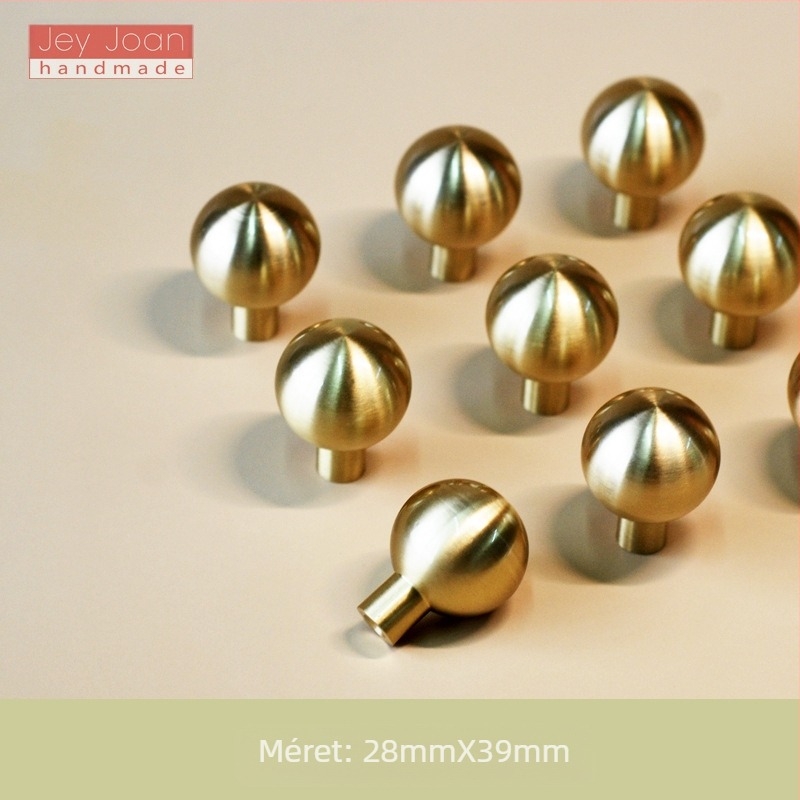 Kerek gömbölyű egylyukas fogantyú szekrényhez/fiókokhoz – sárgarézből, záróglazúros felülettel, modell JJ007, márka Sookie