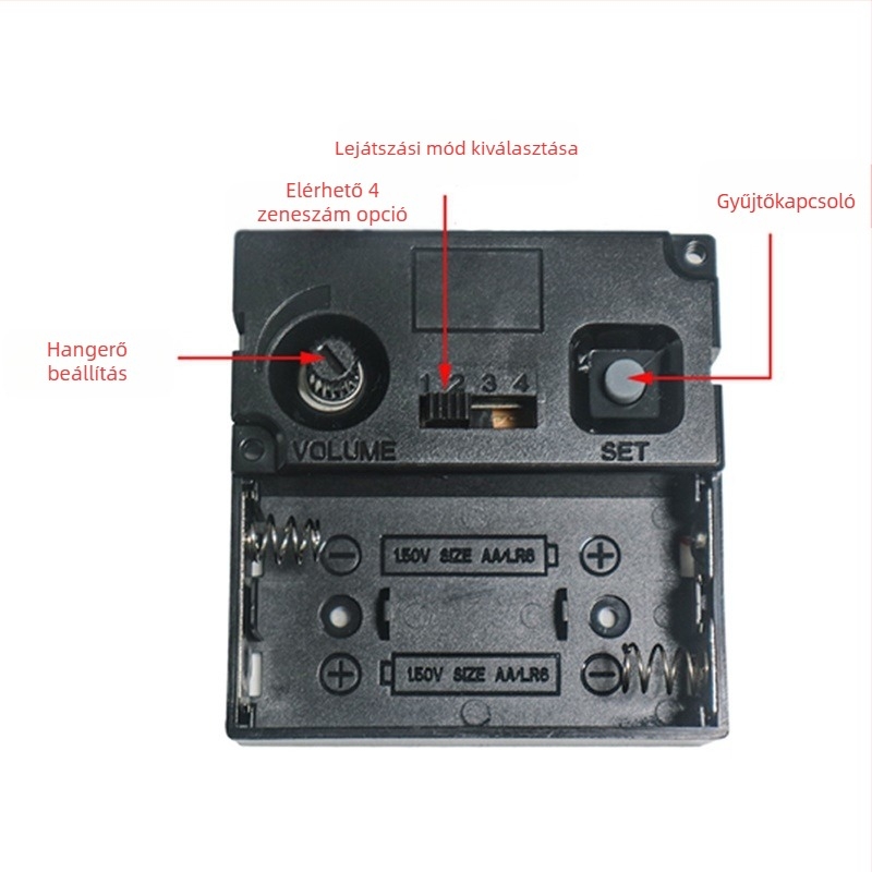 Lengő óramű Westminster zenés dobozhoz – kvarc működés, műanyag ház, modern minimalista stílus, Deyi road márka, testreszabás elérhető