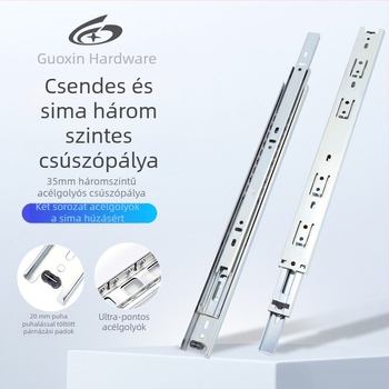 Háromrészes fiókcsúszó csillapítóval – Modell 35, acél, galvanizált felület, Guxin márka, modern minimalista stílus