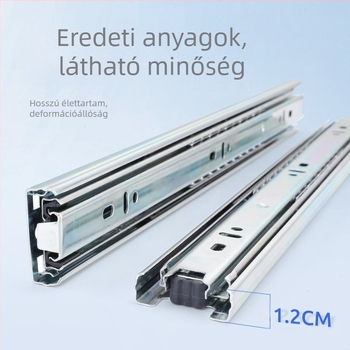 Háromrészes fiókcsúszó csillapítóval – Modell 35, acél, galvanizált felület, Guxin márka, modern minimalista stílus