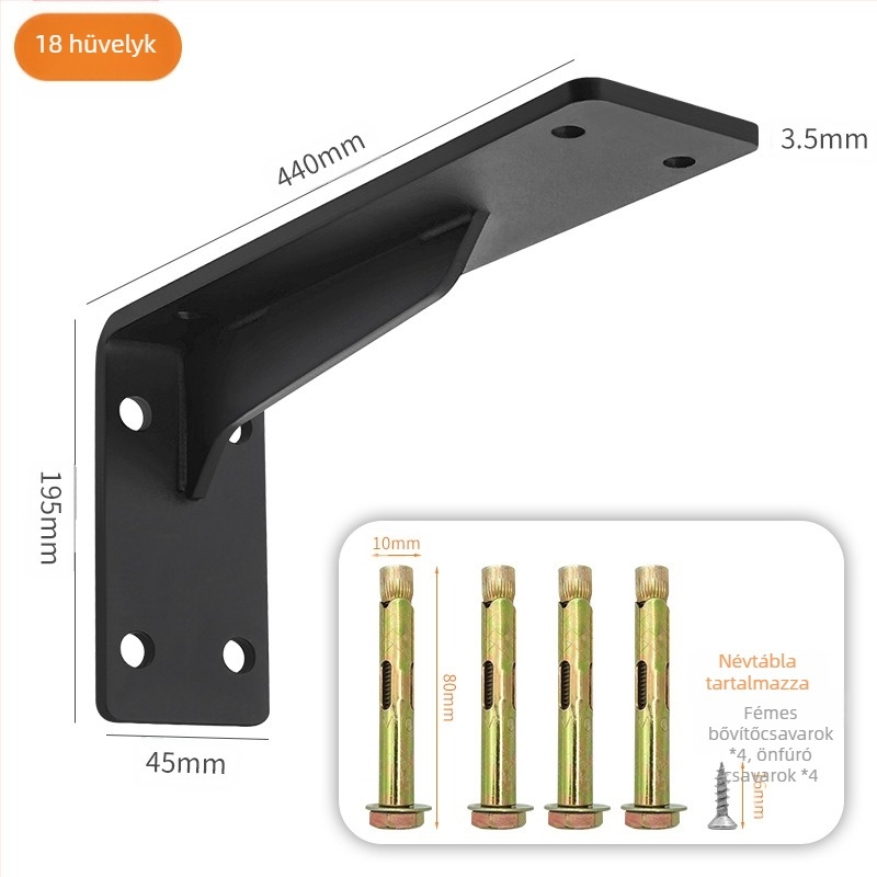 Háromszög alakú vas tartókeret — nehéz teherbírású keret polcra, függő szekrény és íróasztal számára, modern stílus minimalist, felület sütéses festéssel
