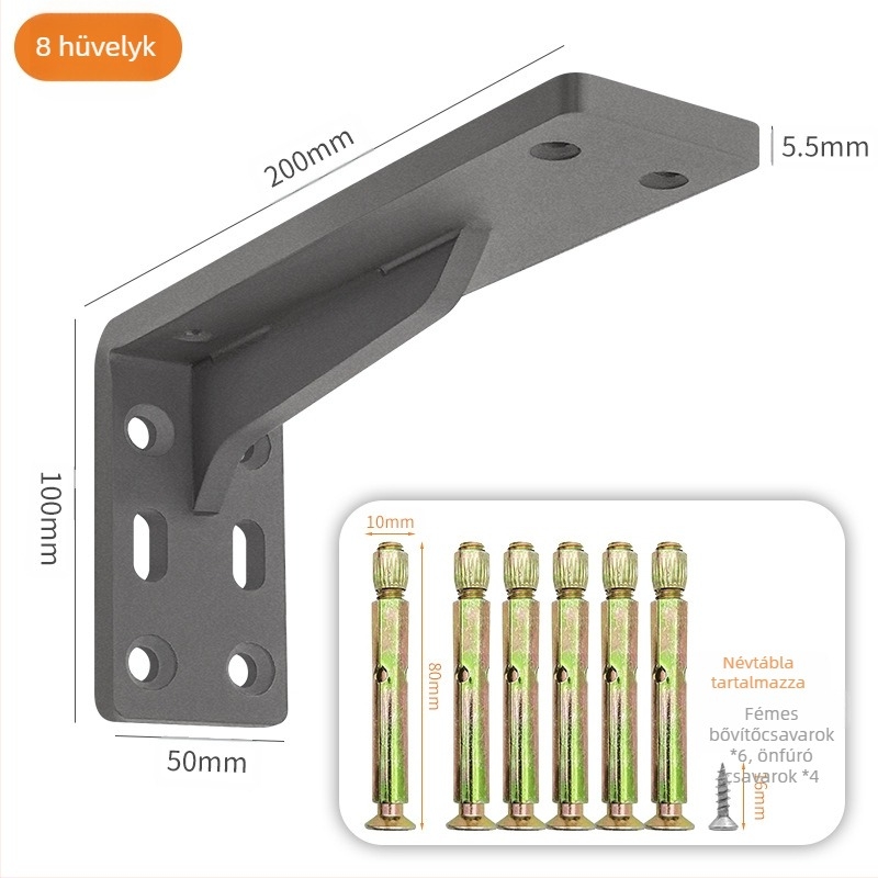 Háromszög alakú vas tartókeret — nehéz teherbírású keret polcra, függő szekrény és íróasztal számára, modern stílus minimalist, felület sütéses festéssel