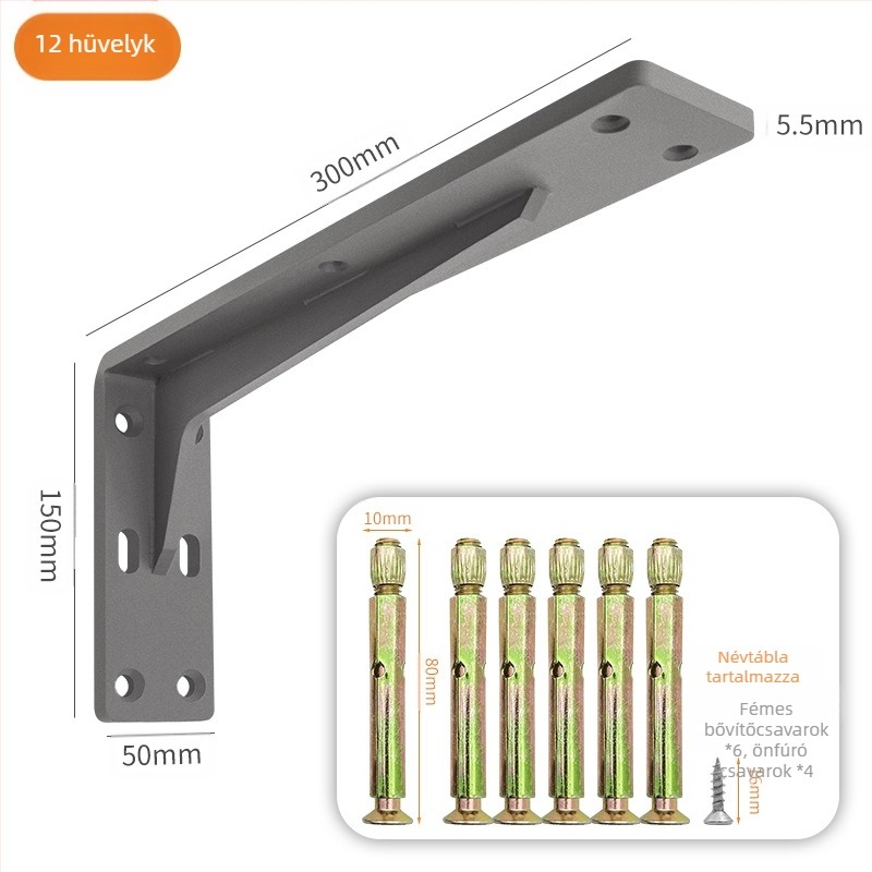 Háromszög alakú vas tartókeret — nehéz teherbírású keret polcra, függő szekrény és íróasztal számára, modern stílus minimalist, felület sütéses festéssel
