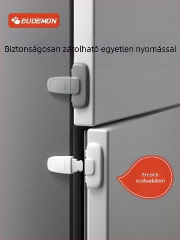 Hűtőajtó biztonsági zár – rögzítő klipsz, 2 darabos készlet sík ajtókhoz, feljavított konkáv-konvex modell