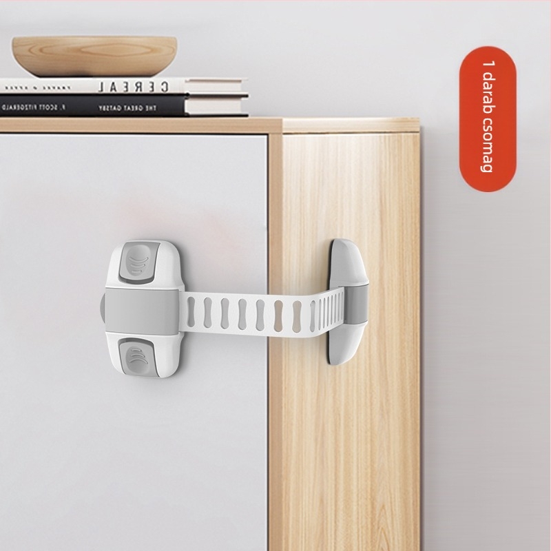 Hűtőajtó biztonsági zár – rögzítő klipsz, 2 darabos készlet sík ajtókhoz, feljavított konkáv-konvex modell