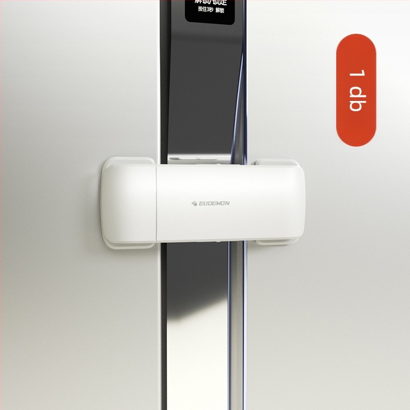 Hűtőajtó biztonsági zár – rögzítő klipsz, 2 darabos készlet sík ajtókhoz, feljavított konkáv-konvex modell