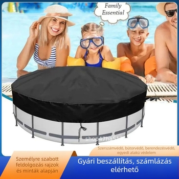 Kültéri medencére való takaró — Oxford anyagból, testreszabható, porvédő napárnyékoló, nyomtatott logó