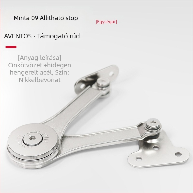 Szekrényajtó hidraulikus tartója – cinkötvözet, Hafford HAIFUDE, modell GZRYT, szekrényhez, ruhásszekrényhez és felső ajtóhoz, kettős nikkel bevonat