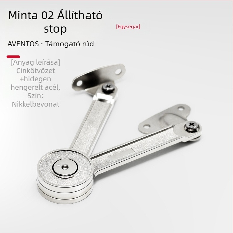 Szekrényajtó hidraulikus tartója – cinkötvözet, Hafford HAIFUDE, modell GZRYT, szekrényhez, ruhásszekrényhez és felső ajtóhoz, kettős nikkel bevonat