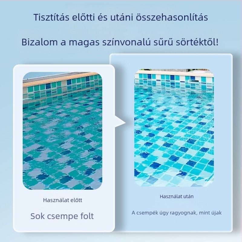 MONITOK Rozsdamentes acél medencetisztító eszköz kefével és szívófej tartozékokkal