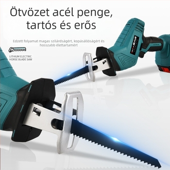 Reciprocating fűrész Li-ion akkumulátorral, 21V; vágás fa, fém és műanyag számára; tartalmazza a töltőt és a fűrészlapot