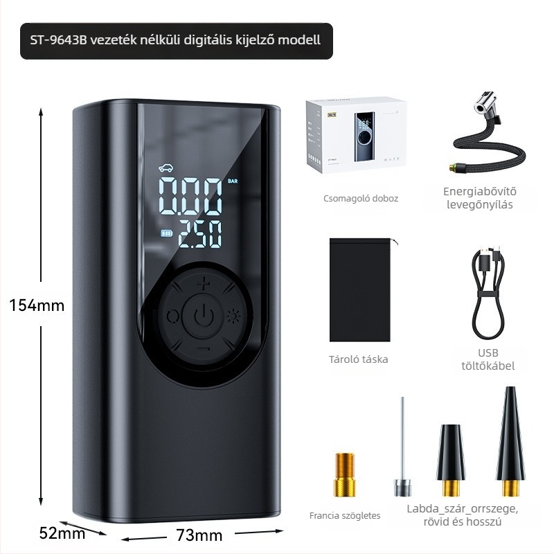 Shunwei vezeték nélküli autópumpa digitális kijelzővel, 11.1V, 100W, 30 L/perc