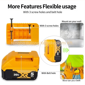 USB modell Dewalt 18V Li-ion akkumulátorhoz illeszkedő tartóalap csattal, konverterrel, 70 g