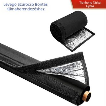 Klímaberendezés kivezetőcsővédő borítás alumíniumfóliás szigeteléssel, 600D Oxford anyag, Tim Hong márka, egyszerű stílus