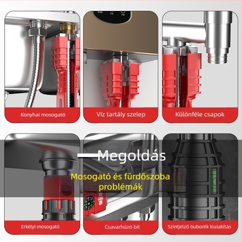 Otis nyolc az egyben – multifunkcionális mosogatócsap-leszerelő szerszám, műanyag kivitel