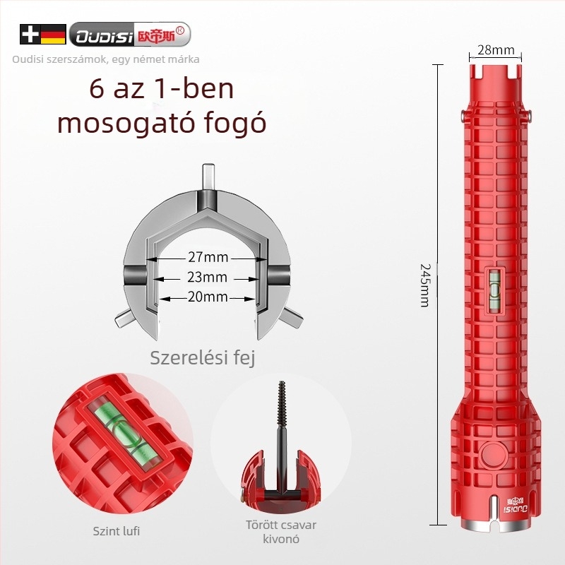 Otis nyolc az egyben – multifunkcionális mosogatócsap-leszerelő szerszám, műanyag kivitel
