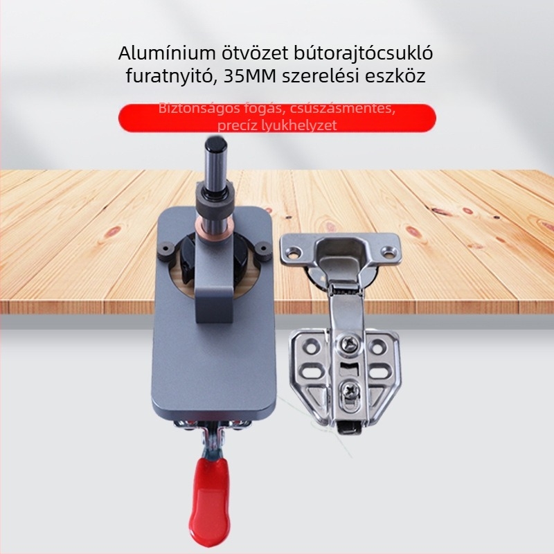 Csuklópánt furat helyzetadó alumínium ötvözetből – bútorokhoz, faipari felhasználásra, KAWAY TOOLS