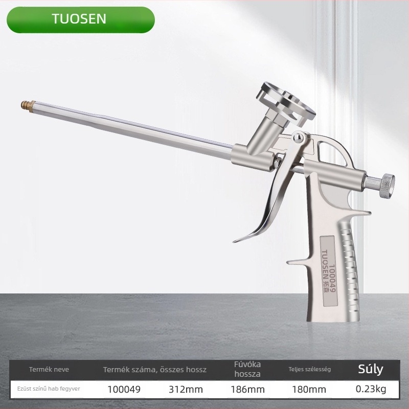 Poliuretánhab-szigetelő pisztoly klímaablakok és ajtókhoz, könnyen tisztítható, ötvözettest