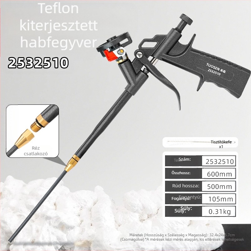 Poliuretánhab-szigetelő pisztoly klímaablakok és ajtókhoz, könnyen tisztítható, ötvözettest