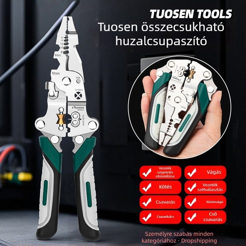 XTUOSEN Összecsukható vezetékleválasztó fogó, hegyes vég, súly 0,19 kg, modell 241023