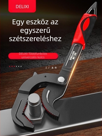 Universális kulcskészlet állítható kulccsal, csőkulccsal és többfunkciós fogóval