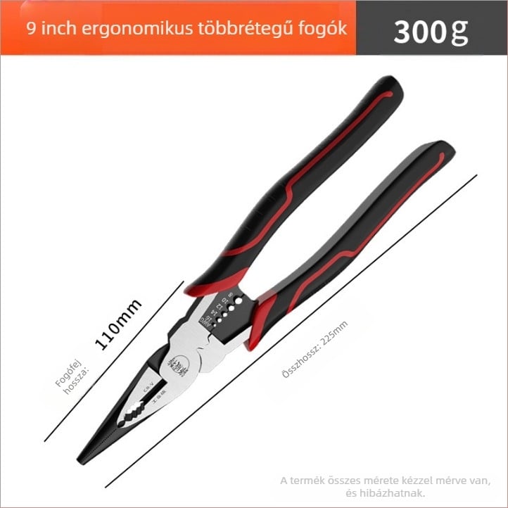 Villanyszerelői multifunkcionális fogó excentrikus erőmegtakarító mechanizmussal, ipari osztályú huzalvágó fogó, 4,6 mm vágási átmérő