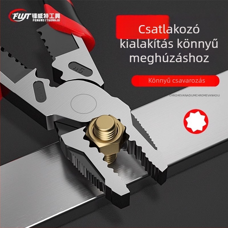 Villanyszerelői multifunkcionális fogó excentrikus erőmegtakarító mechanizmussal, ipari osztályú huzalvágó fogó, 4,6 mm vágási átmérő