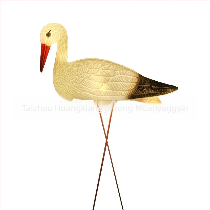 Pastorális stílusú PE madármodell dísz, blow molding technikával, fehér madár formájú