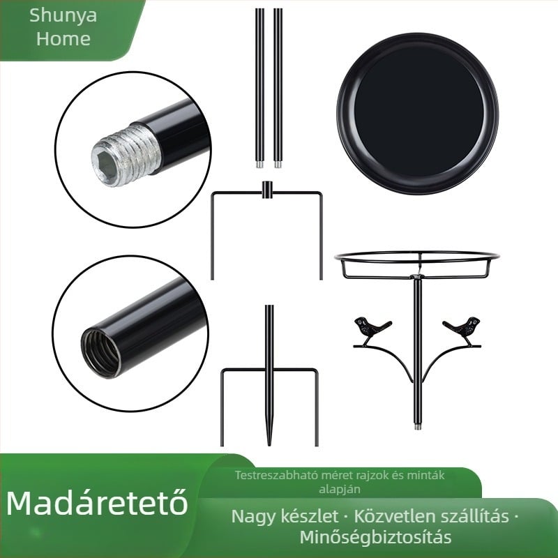 Madáretető és madárfürdő – Modell: Két Kis Madár, Fém, Egyedi gyártás a rajzok szerint, Kültéri