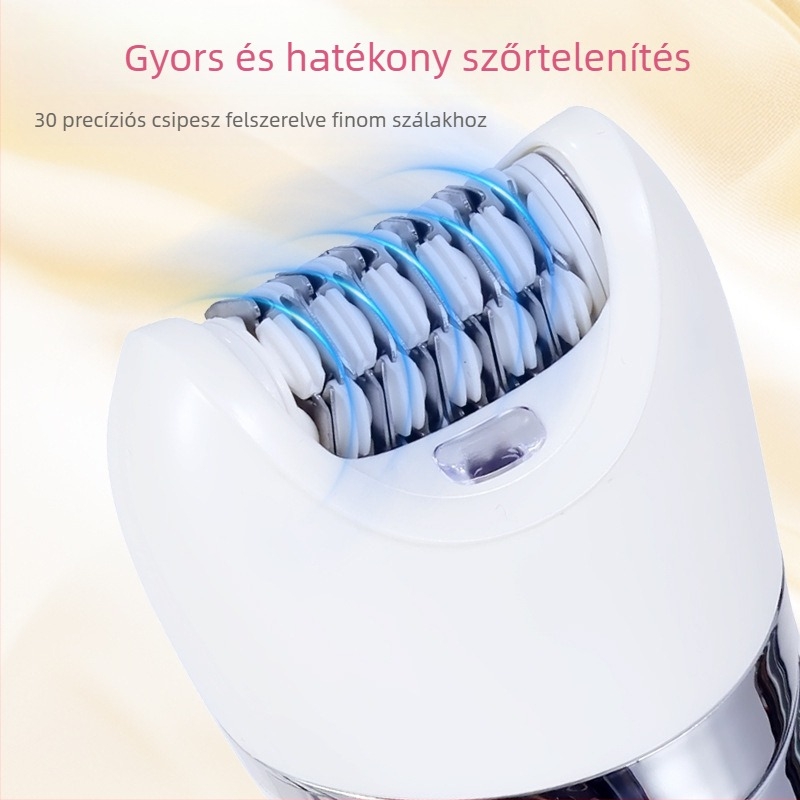 Női 6–in–1 elektromos testszőrnyíró, nedves és száraz használat, USB tápegység, rozsdamentes acél vágófej, modell HT-576