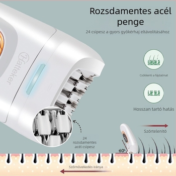 2‑in‑1 női elektromos borotva intelligens digitális kijelzővel – mini szőrtelenítő és borotva készülék (HT‑582, USB‑táplálás, ABS ház, rozsdamentes acél penge, egész testre használható)
