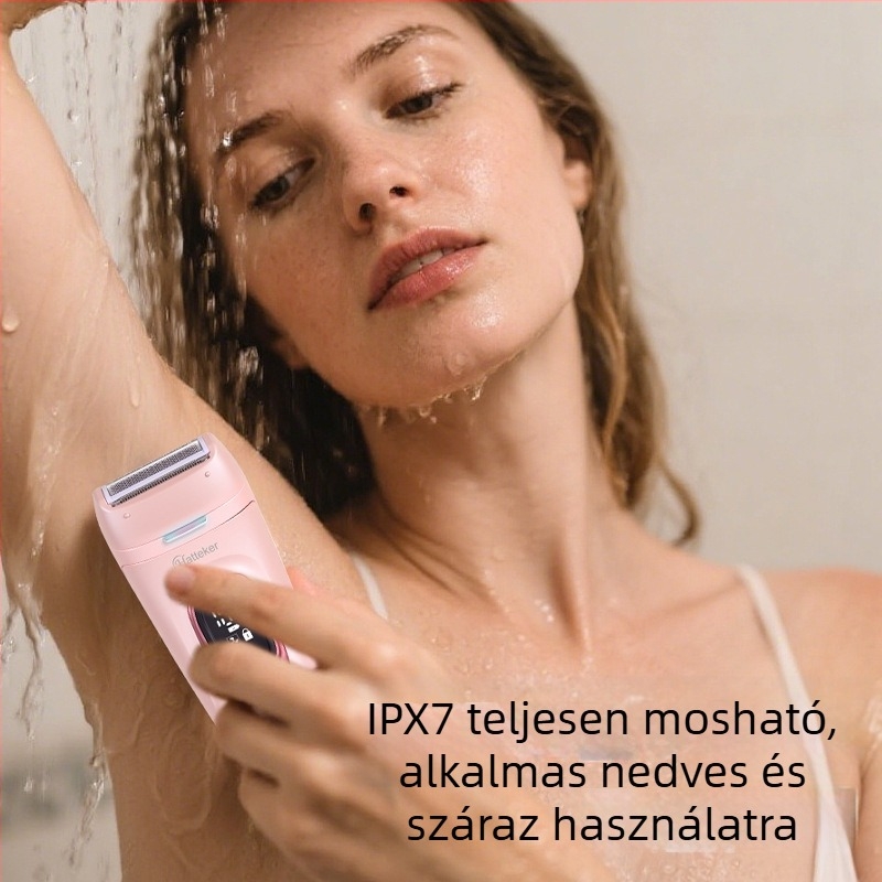 HATTEKER HT-582 USB elektromos szőrtelenítő – 5 az 1-ben az egész testre, fej rozsdamentes acélból, nedves és száraz használat, arcmosó masszírozó