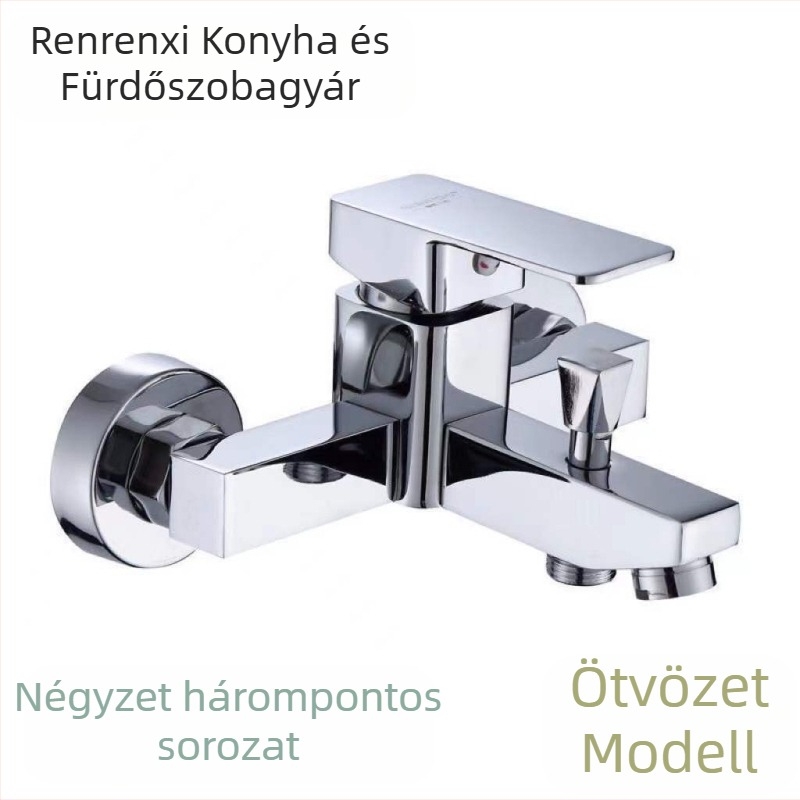 Teljesen réz zuhanycsaptelep keverővel, meleg/hideg, modell AT049, 15 mm bemenetek