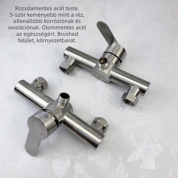 Rozsdamentes acélból készült beépített zuhanycsaptelep kerámiás patronnal