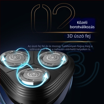 Philips férfi elektromos borotva nedves és száraz használatra, forgó hárompengés fej, lebegő fej, beépített akkumulátor, teljesen mosható test, Sorozat 2 S2509