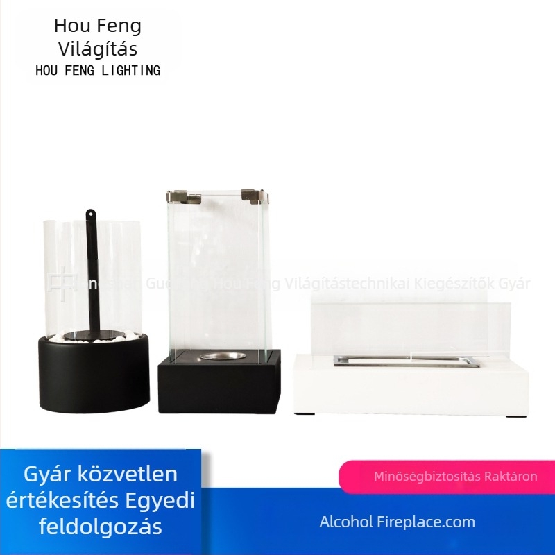 Asztali fém etanolkandalló logó matricával – Hou Feng HF-B008/HF-B009/HF-B010