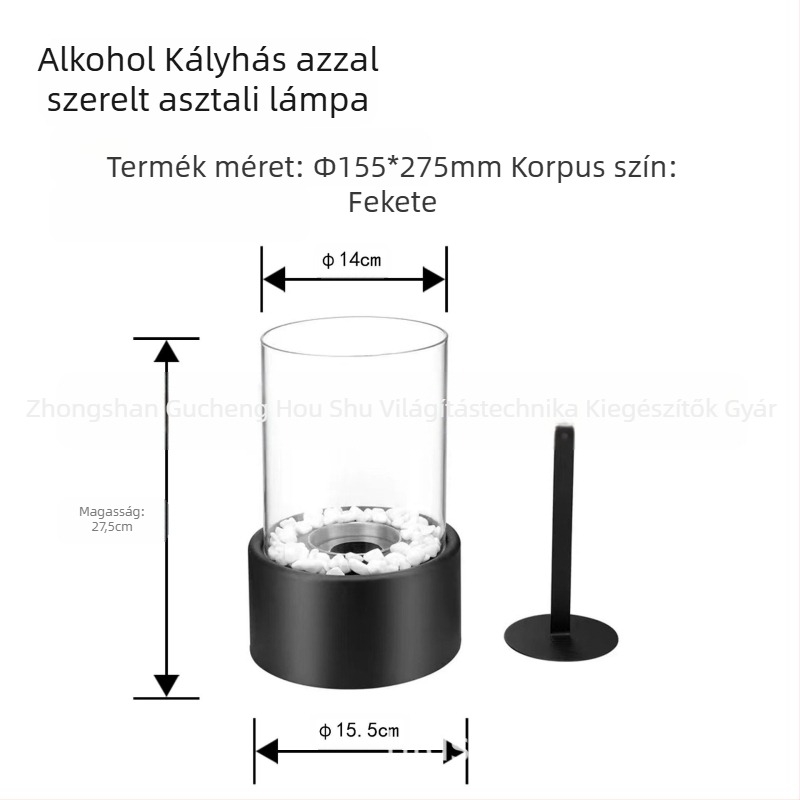 Asztali fém etanolkandalló logó matricával – Hou Feng HF-B008/HF-B009/HF-B010
