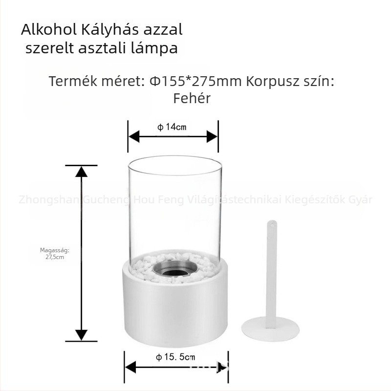 Asztali fém etanolkandalló logó matricával – Hou Feng HF-B008/HF-B009/HF-B010