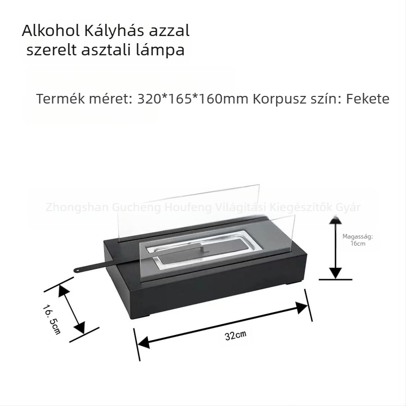 Asztali fém etanolkandalló logó matricával – Hou Feng HF-B008/HF-B009/HF-B010