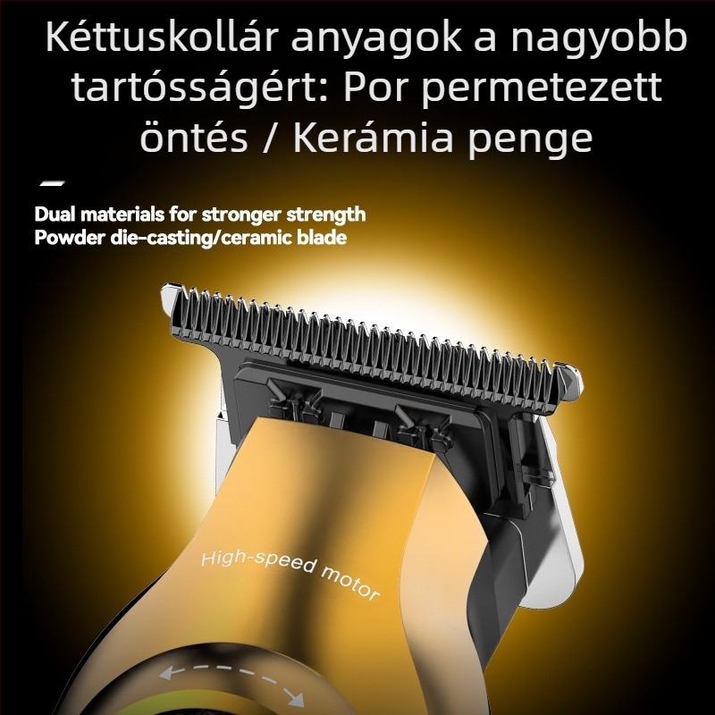 Kemei KM-1677 hajvágó, tölthető, brushless motor, por ötvözet pengék, beépített 500–800 mAh akkumulátor, 1–3 óra üzemidő