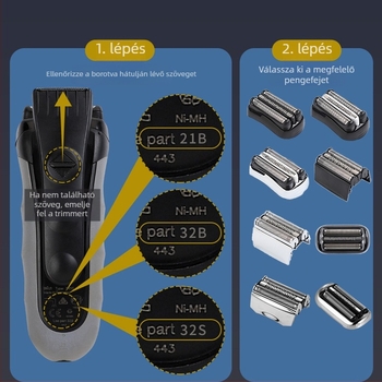 Braun elektromos borotva cserefejek – kompatibilis a 21B32/52/70/92/3579 sorozatokkal, ABS+fém, tömeg 25 g