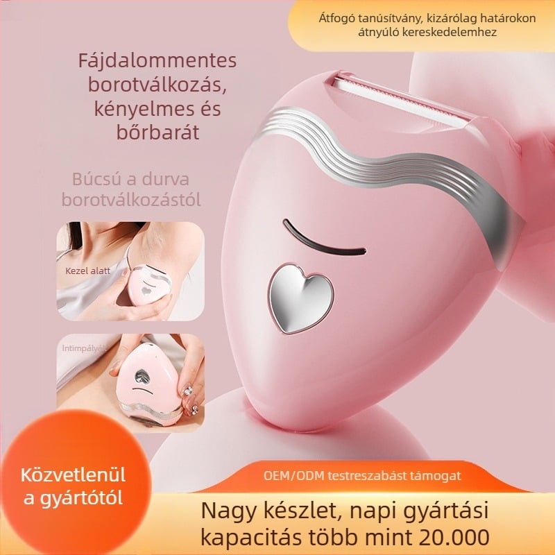 Háromfunkciós elektromos borotva testhez és intim területekhez, USB táplálás, súly 85 g, rozsdamentes acél penge, nedves és száraz használat, modell SS-808